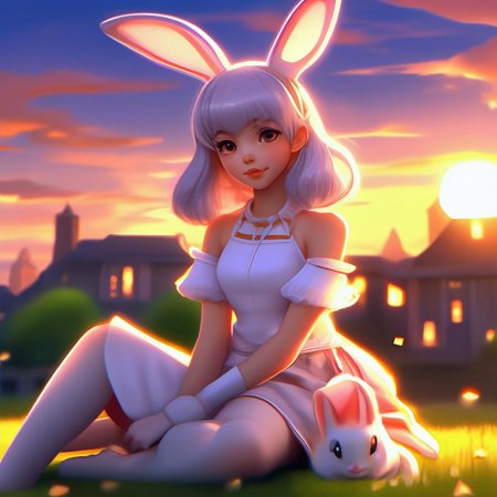 Девочка зайчик аниме