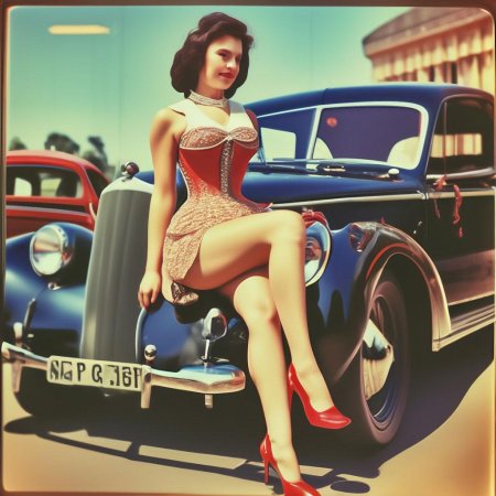 Ретро машины и девушки