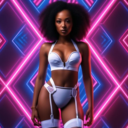 Негритянка в белом белье