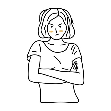 Девушка со скрещенными руками рисунок