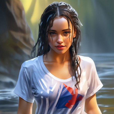 Девушка в мокрой рубашке