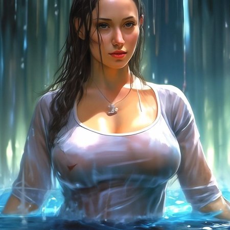 Девушки с большой грудью в мокрой одежде