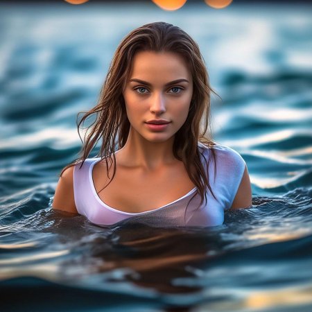 Мокрая девушка