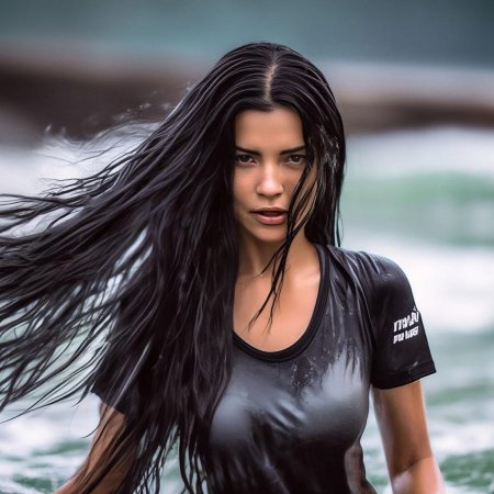 Длинные волосы черные