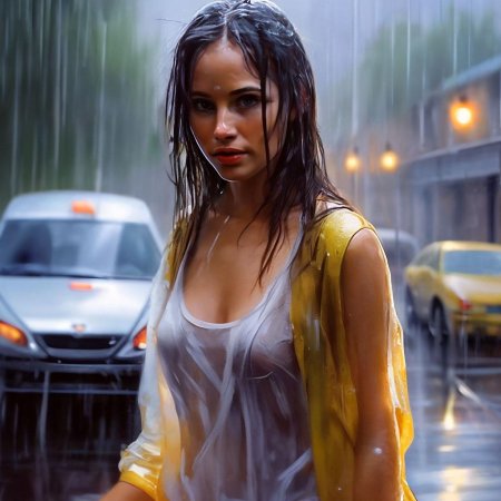 Девочки в мокрой одежде