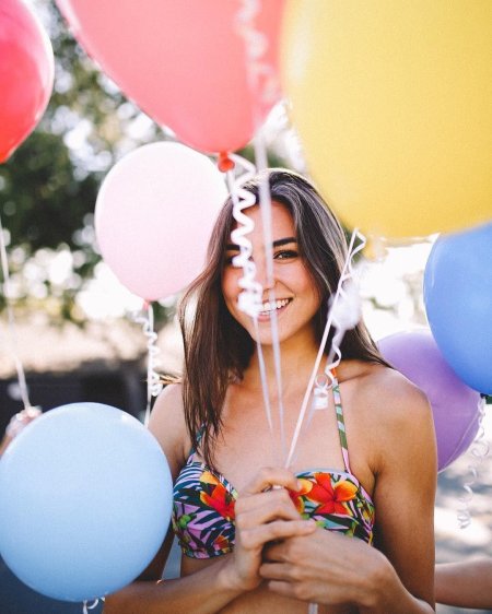 Селфи с воздушными шарами