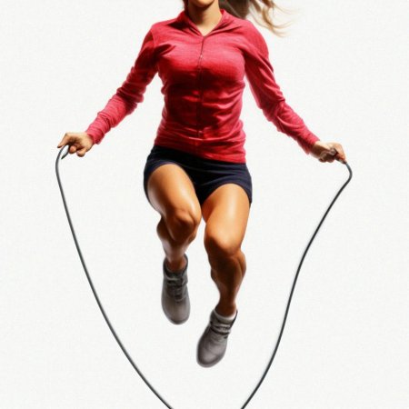 Девушка прыгает на скакалке