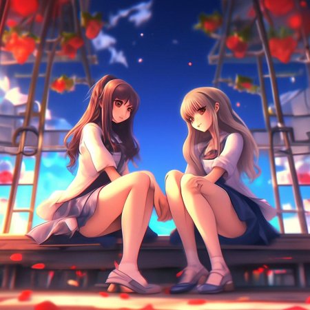 Две аниме девушки