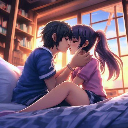 Аниме девушка с парнем