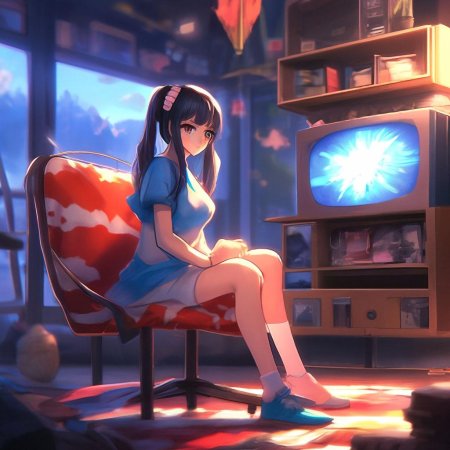 Аниме девушка за компьютером