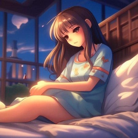 Спящая аниме девушка