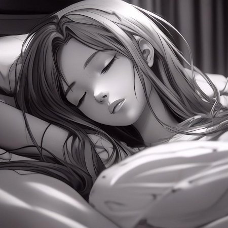 Спящая девушка арт