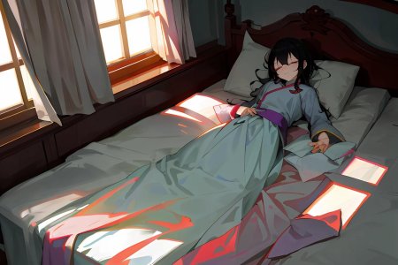 Тянка на кровати