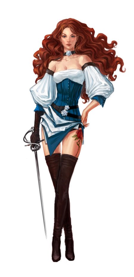 Женщина пират с рыжими волосами