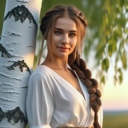 Славянская внешность девушки