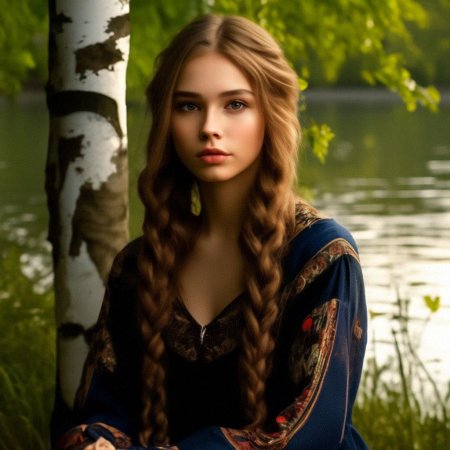 Девушка с длинной косой