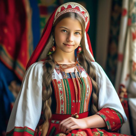 Девушка в народном костюме