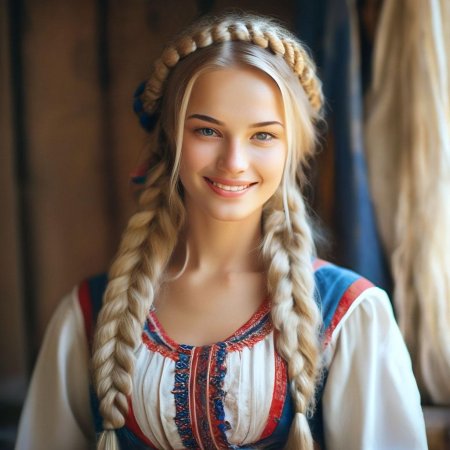 Прическа в русском стиле