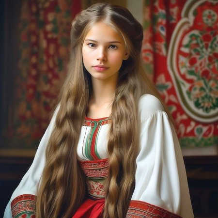 Девушка с длинной косой