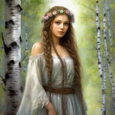 Славянская девушка рисунок