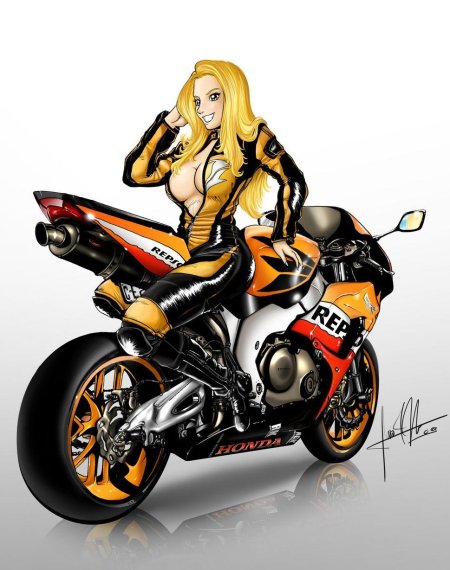 Девушка на мотоцикле