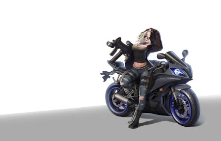 Девушка на мотоцикле