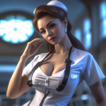 Медсестра с большой грудью