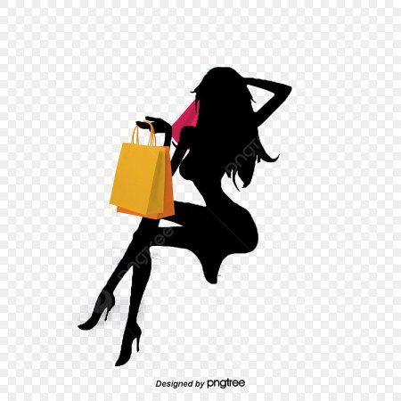 Силуэт девушки с покупками