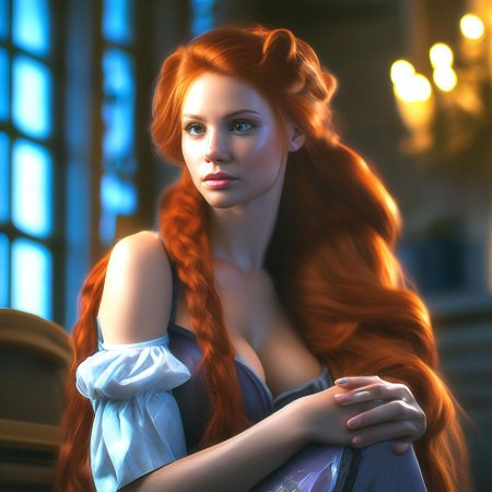 Рыжие волосы девушки