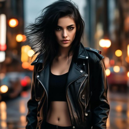 Фотосессия в кожаной куртке