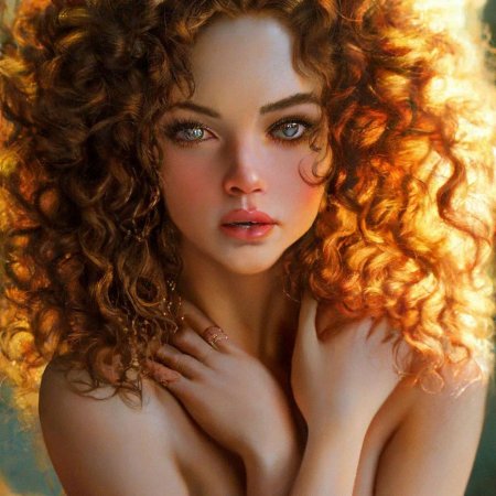 Голая кудрявая девушка