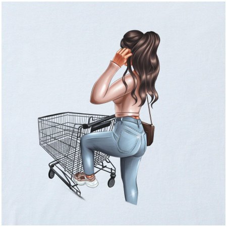 Девушка с сумкой тележкой