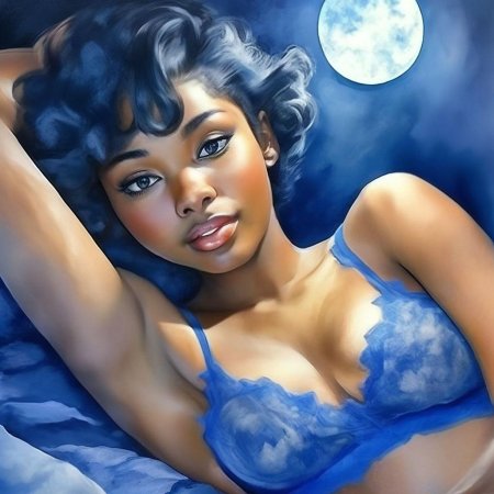 Негритянка в белом белье