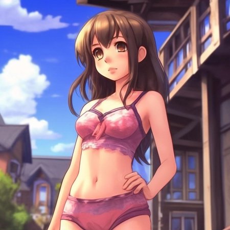 Девушка в нижнем белье аниме