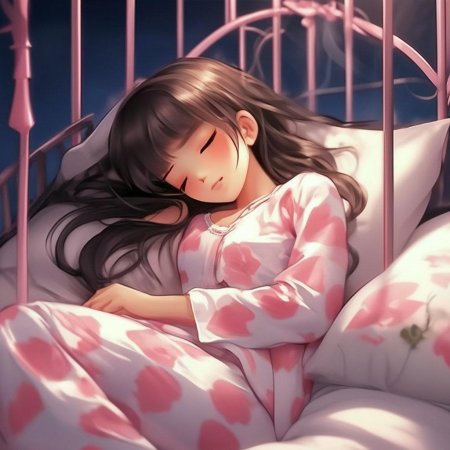 Аниме девушка на кровати
