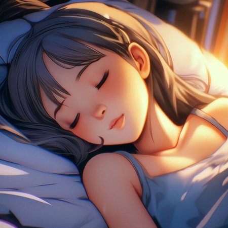 Спящая девушка арт