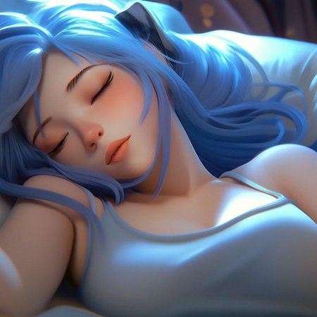 Синеволосая девушка