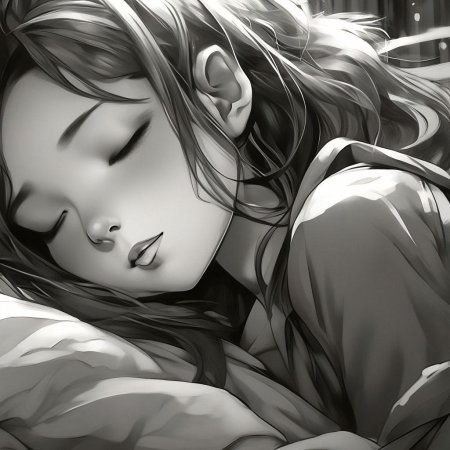 Спящая девушка рисунок