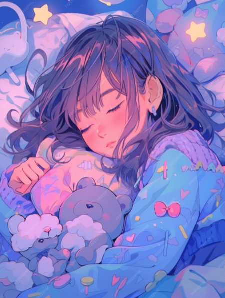 Спящая аниме девочка