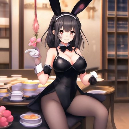 Аниме девушка зайка