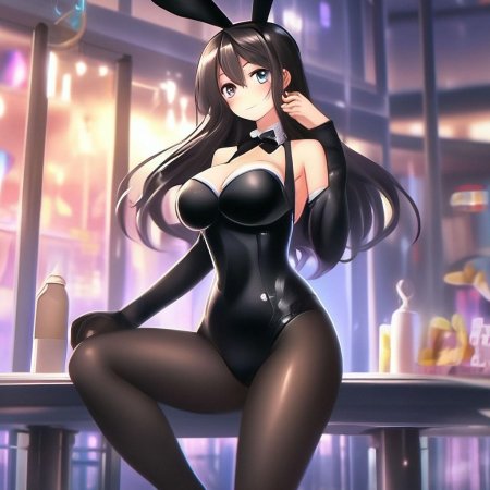 Аниме девушка зайка