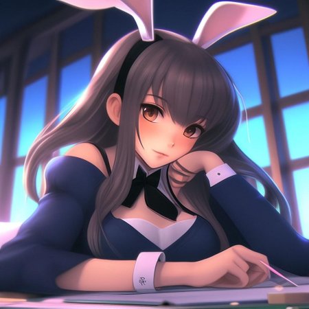 Аниме девушка зайка