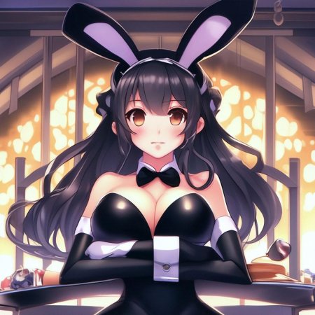 Аниме девушка зайка