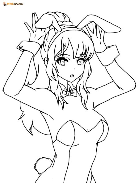 Раскраски аниме Зайка