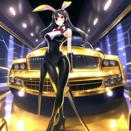 Аниме девушка зайка