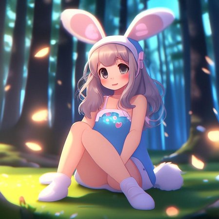 Аниме девочка зайка