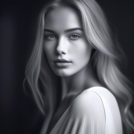 Черно белый портрет девушки