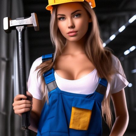 Девушка строитель