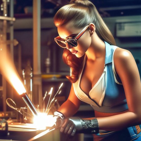 Девушка сварщик