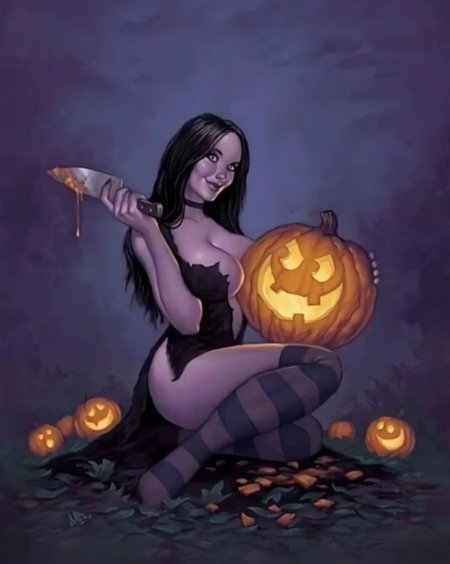 Ведьма с тыквой